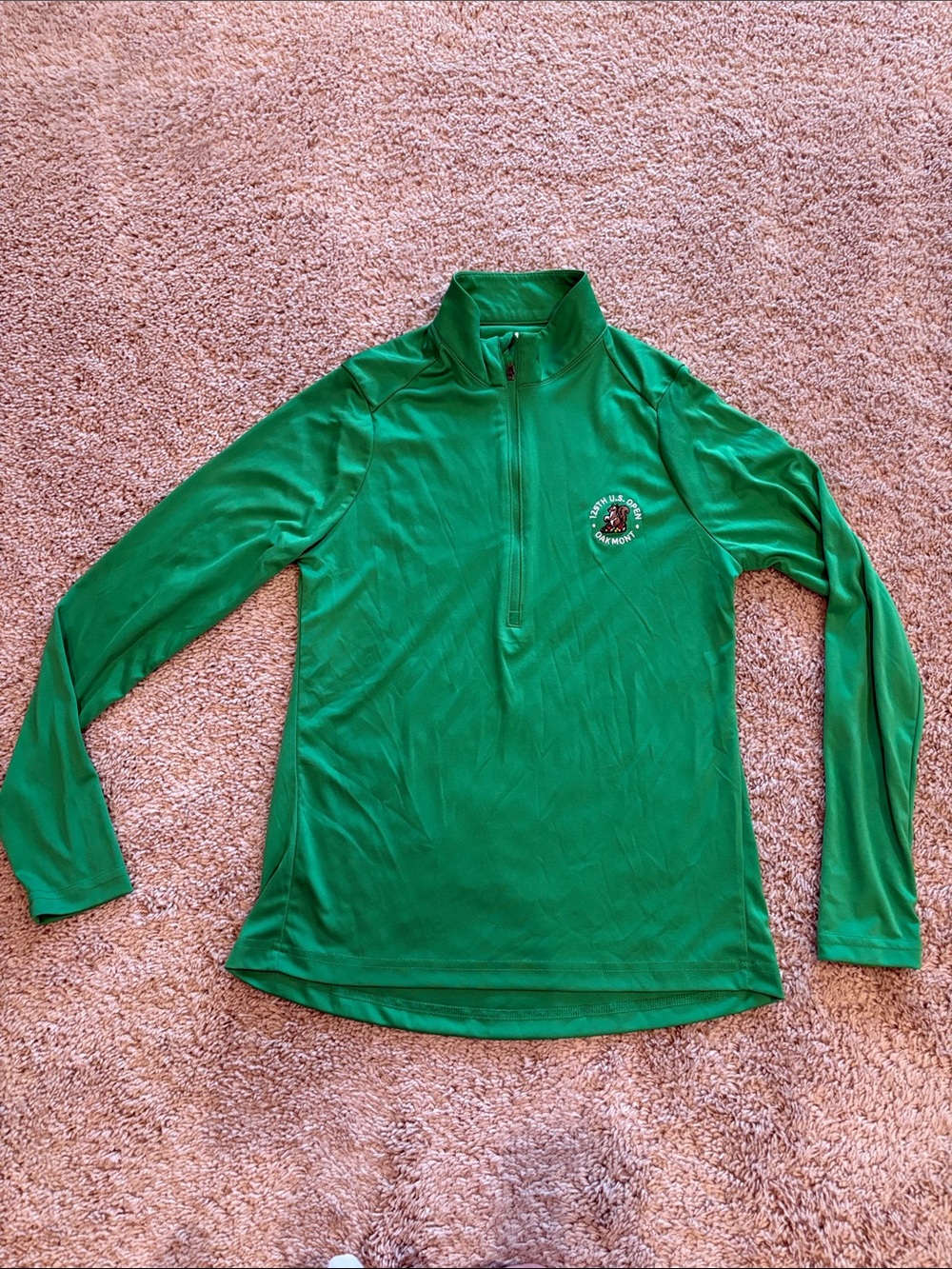 Women’s 125th US Open Green Quarter-Zip Performance Top (Antigua Brand)